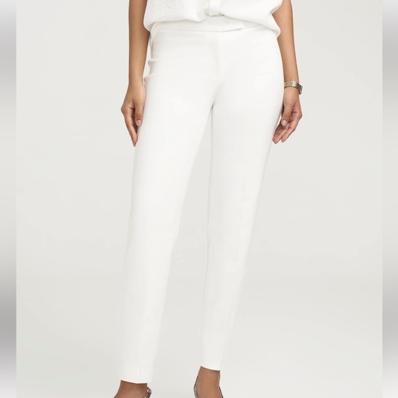 Anne Klein Slim Leg Cotton Bowie Pant - Picture 1 of 6